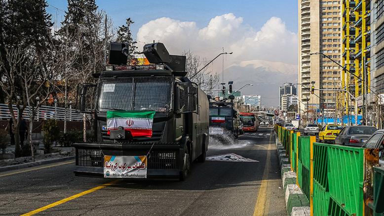 تعقيم الشوارع في ايران